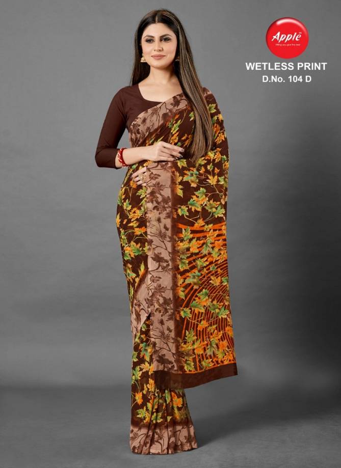Apple Wetless Print 104 Latest Fancy Printed Casual Wear Designer Georgette Saree Collectio